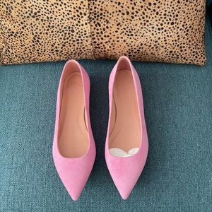 J.Crew New Perfect Pink Suede Pointed Flats